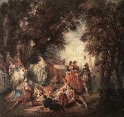LANCRET, Nicolas Company in the Park oil painting